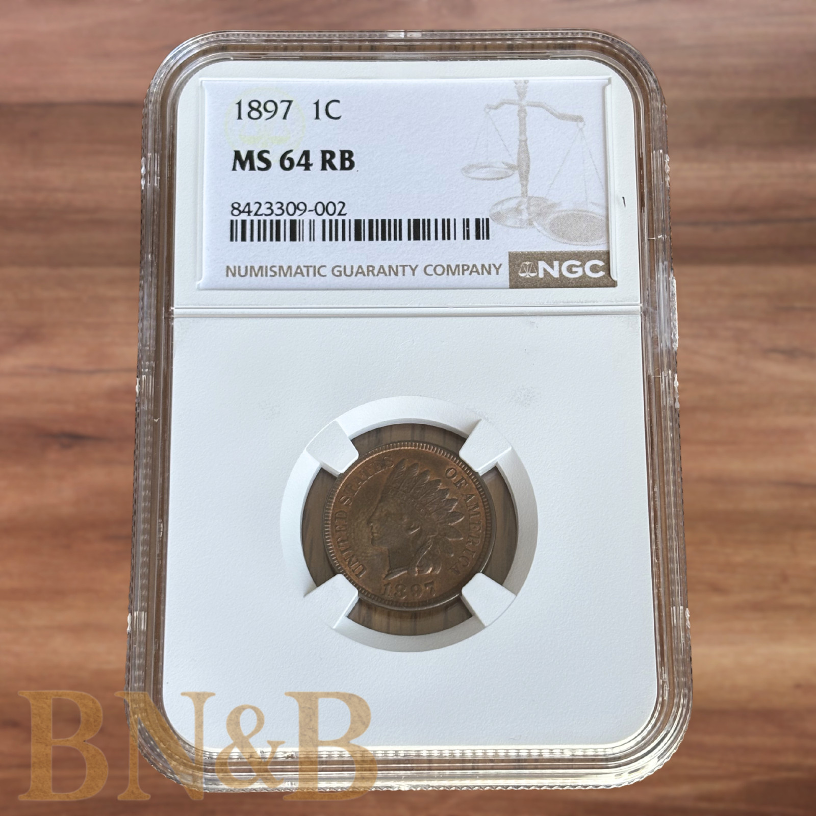 1897 Indian Head Penny NGC MS64RB