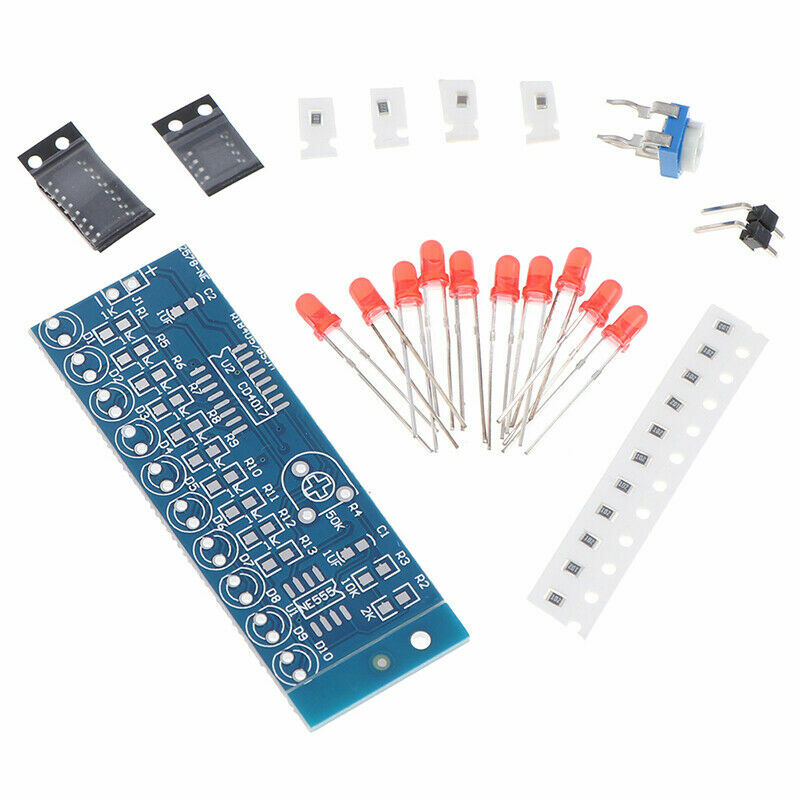 NE555+CD4017 Chaser Water Flowing Light LED Module DIY Soldering Practice Module