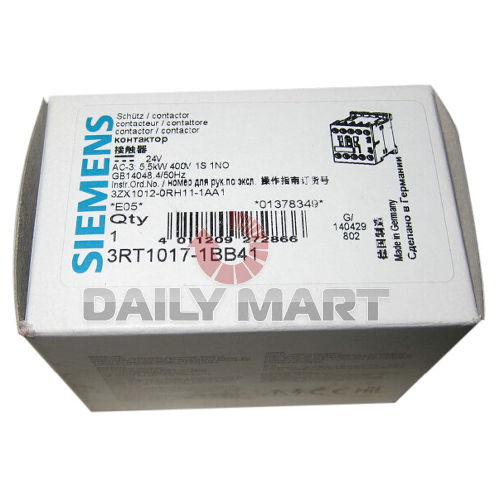 Brand New in Box Siemens 3RT1017-1BB41 Programmable Logic Controller Contactor