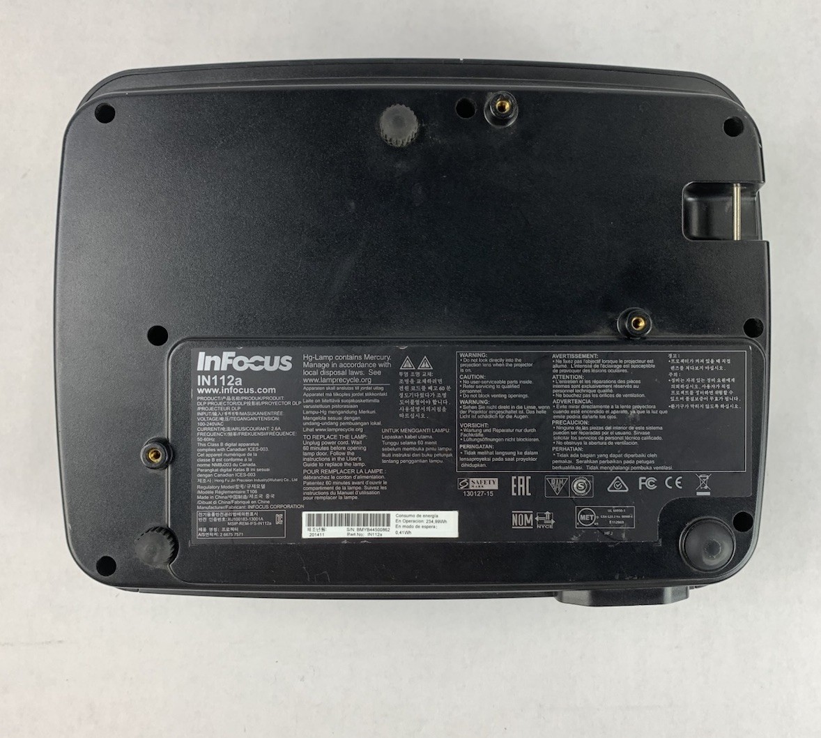InFocus IN112a DLP Lamp Projector 1775 Lamp Hours - No Remote
