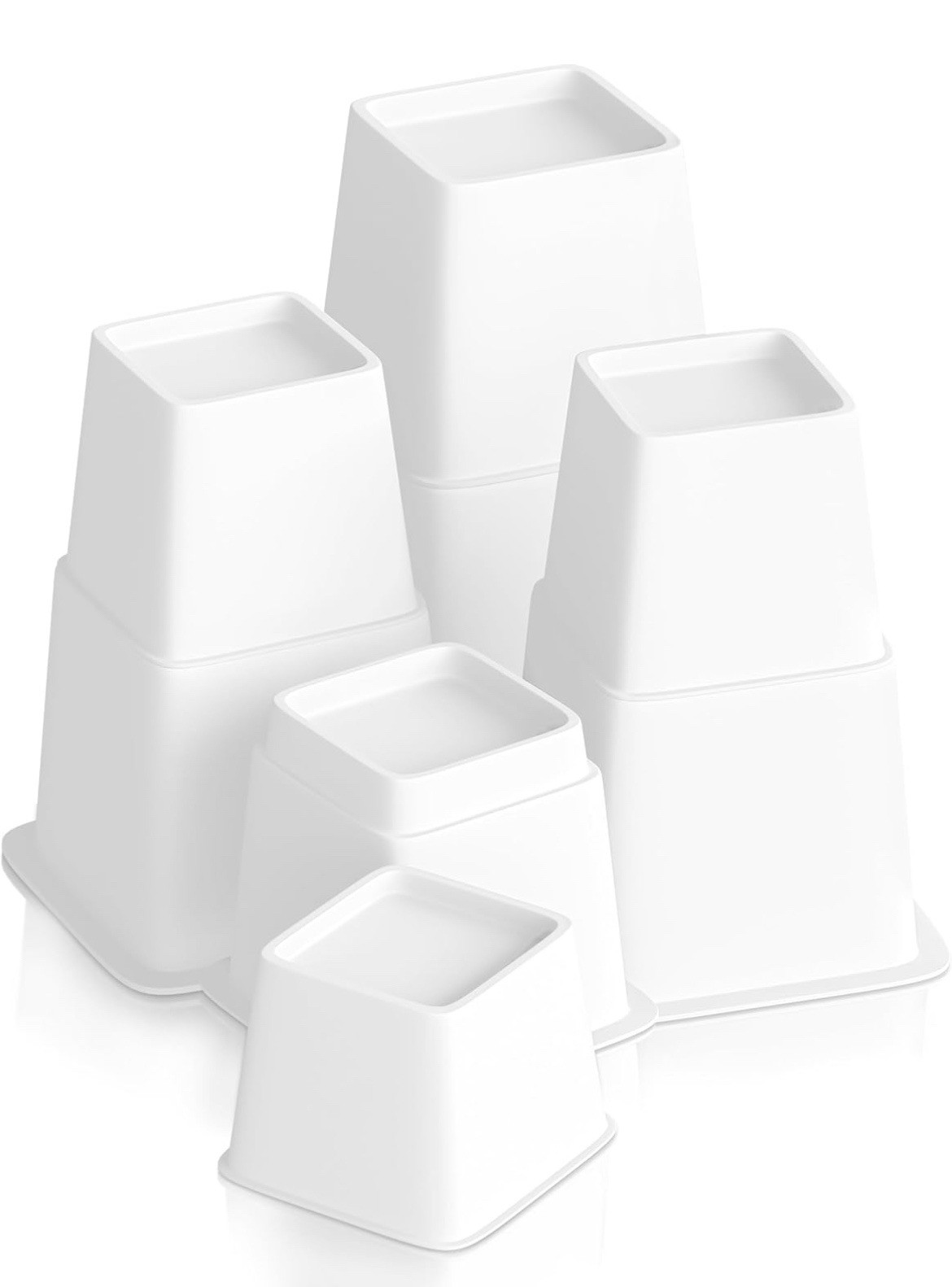 Furniture Risers 8 Piece Set Adjustable Bed Sofa Chair Utopia Bedding White NIB