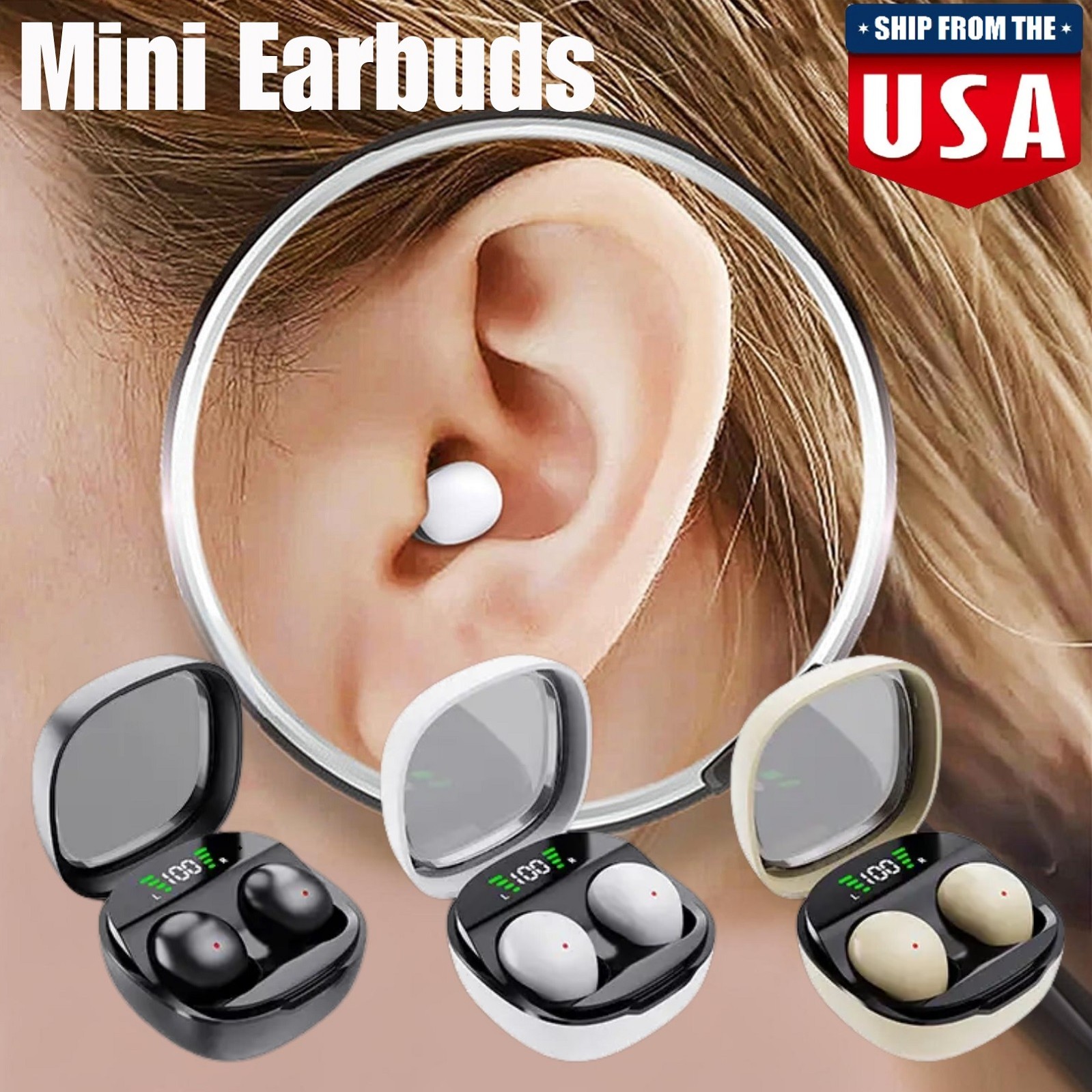 NEW Mini Hidden Earphones Wireless Smallest Invisible Earbuds For Sleep Gift USA