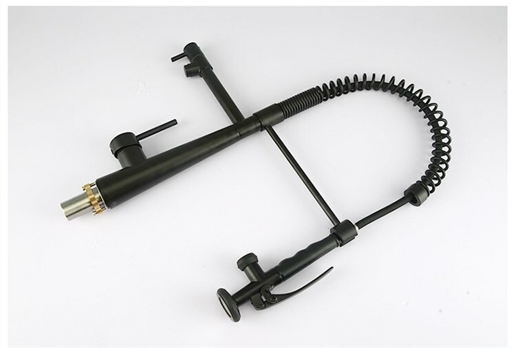 Brass Kitchen Faucet Pull Out/Down Kitchen Sink Water Tap Single Handle Black