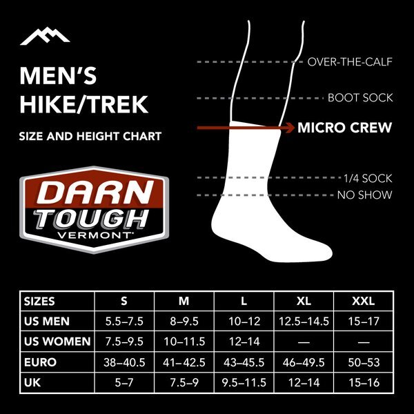 Darn Tough 5051 Walnut Men's Spaced Out Micro Crew Lightweight Hiking Socks