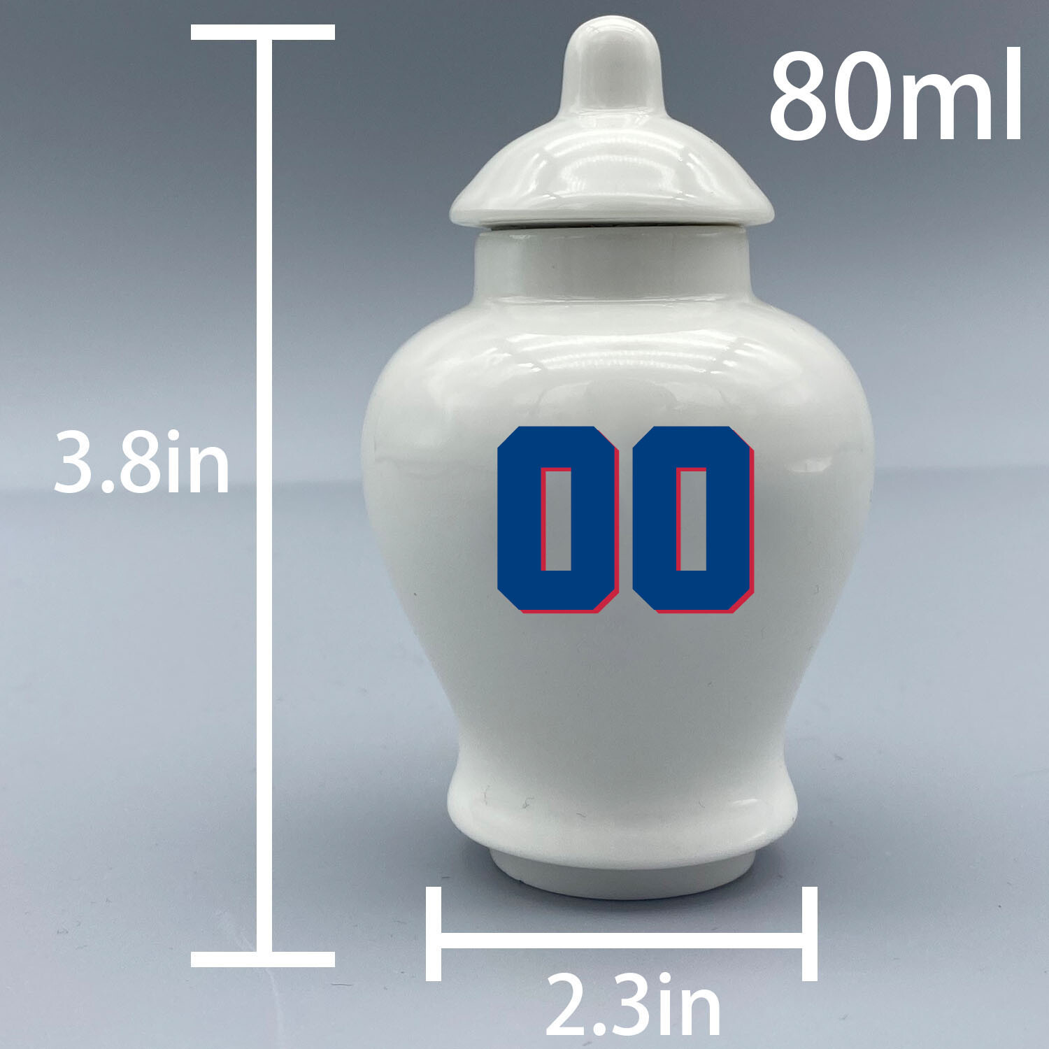 Ceramic Football Urn – New York Giants Theme, Custom Text & Number