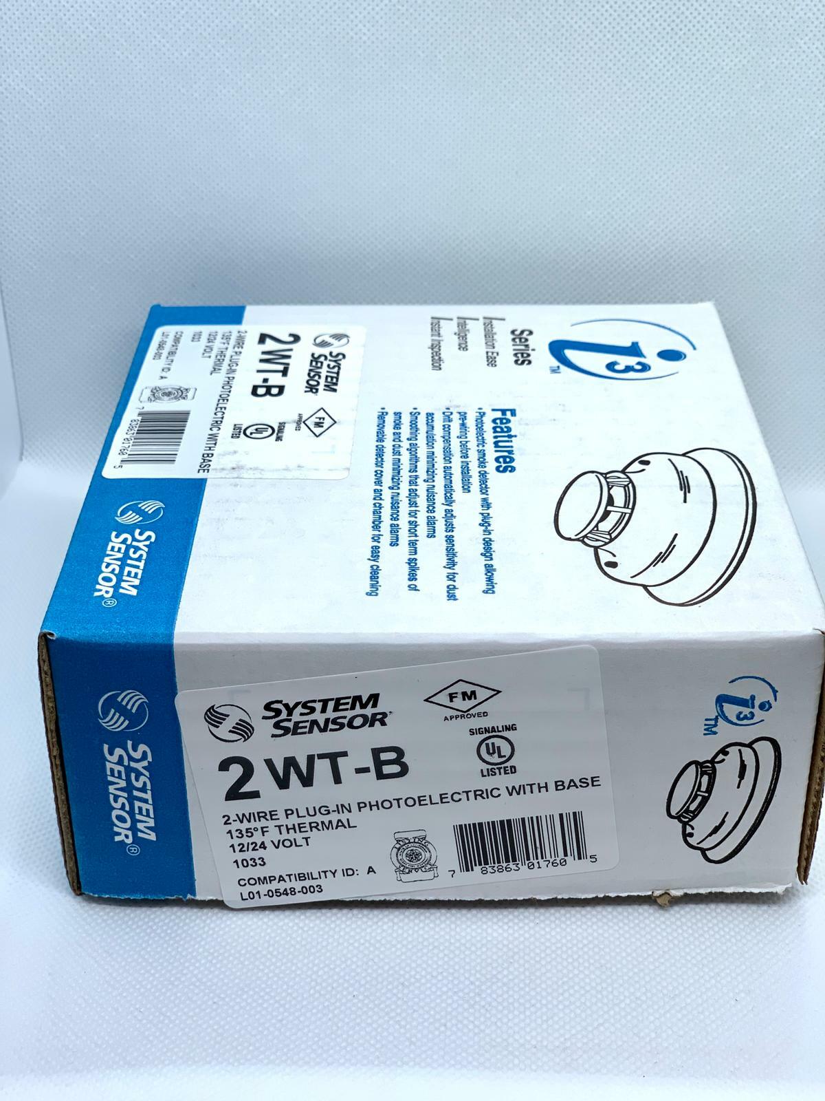 System Sensor 2WT-B Photoelectric Smoke Detector - Same Day Shipping (SEALED)