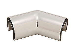 Polished Stainless Steel 1-7/8" Diameter Roll Form 135 Degree Horizontal Corner