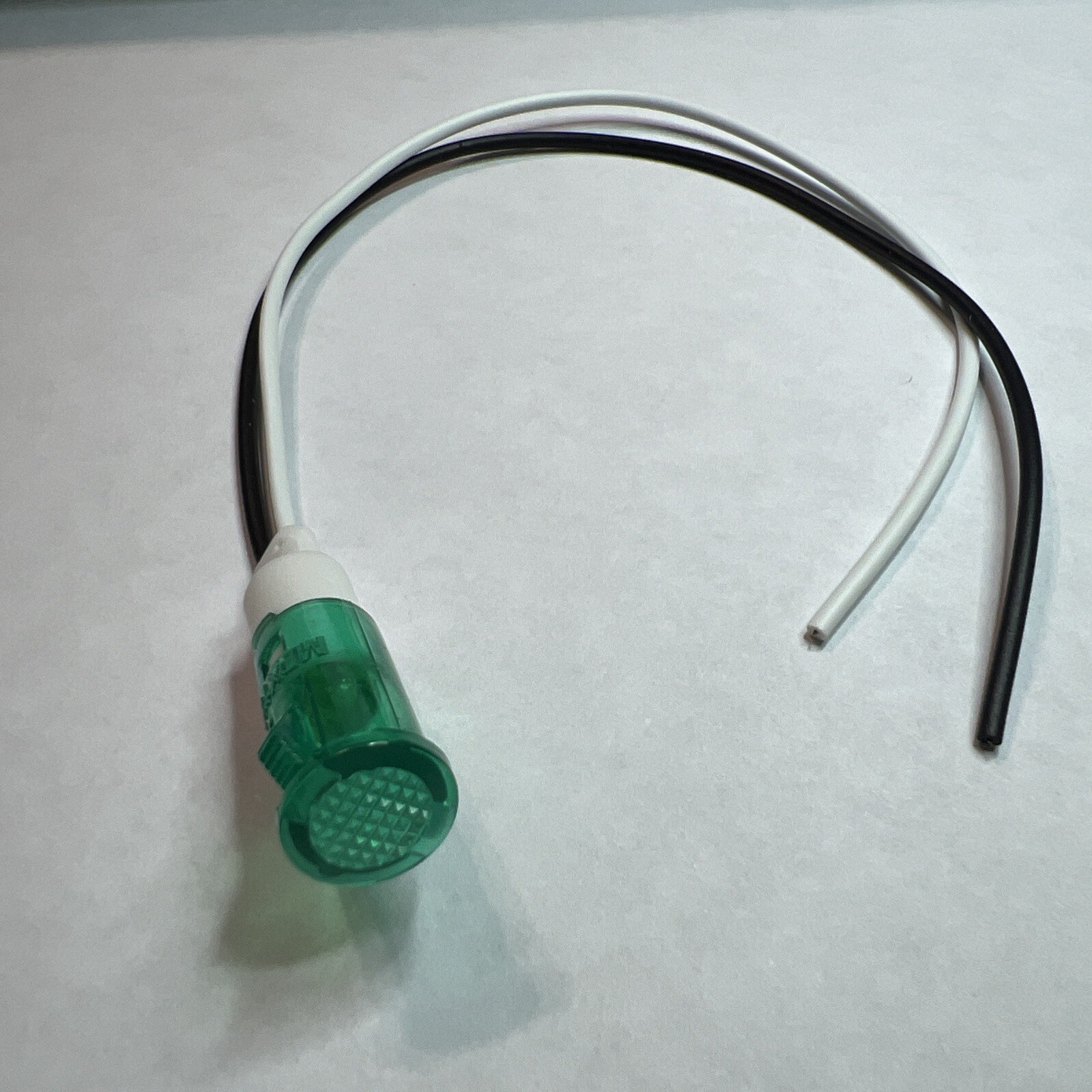 12 volt DC Waterproof Low-Profile Green LED Indicator Light 3/8” Panel Hole