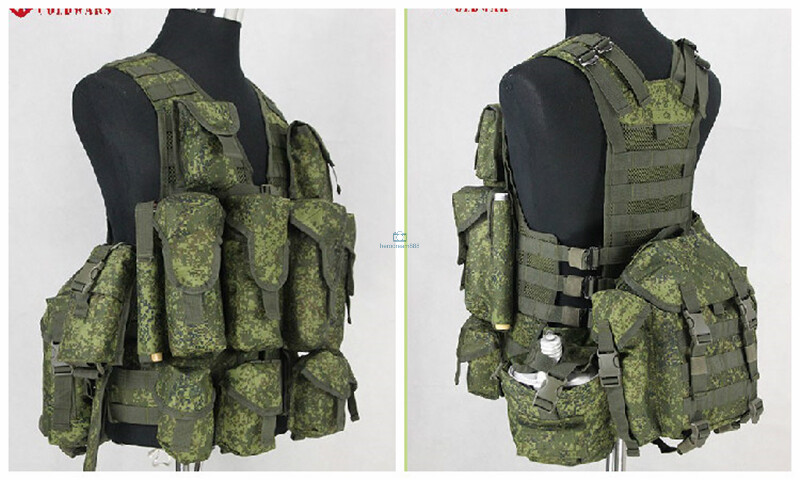 Russian A Set 6SH117 Combat Gear Army Replica Tactical Vest Molle with Bag In US