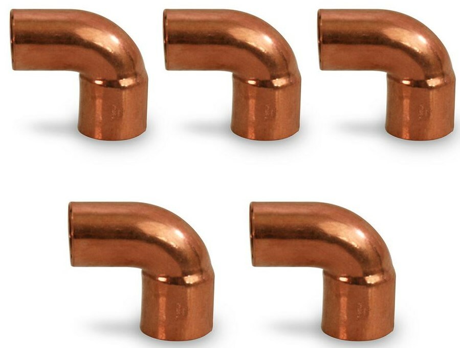 1-1/8" HVAC Copper Short Radius Street 90 , W02344 / C254-0150 , Pack of (5)