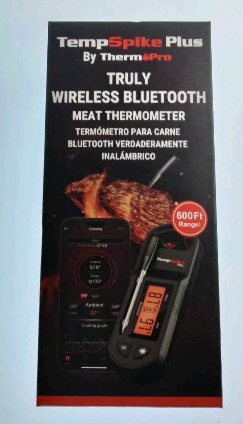 NEW ThermoPro TP971 TempSpike Plus 600FT Bluetooth Wireless Meat Thermometer