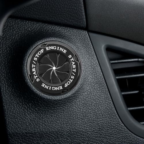 Car Push Start Button Cover,Aluminum Alloy Car Engine Start Stop Button Red