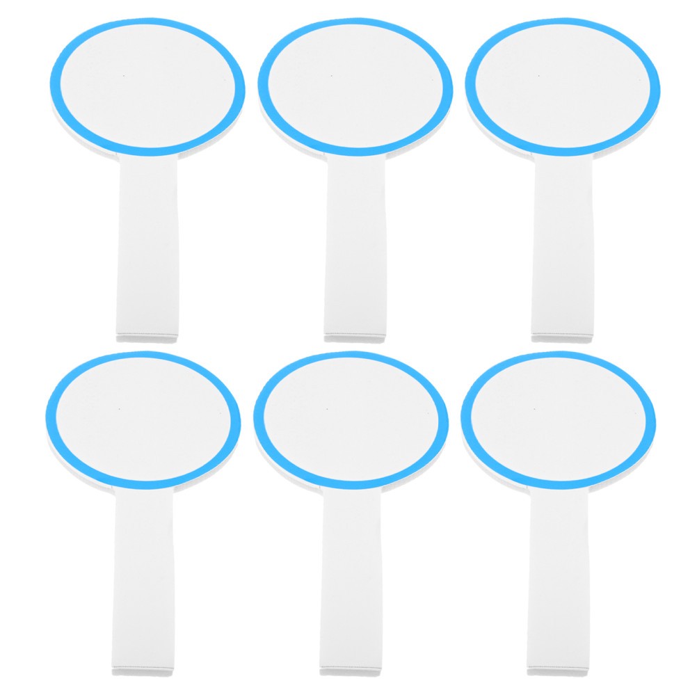 6Pcs Round Erasable Scoreboards Voting Handheld White Boards