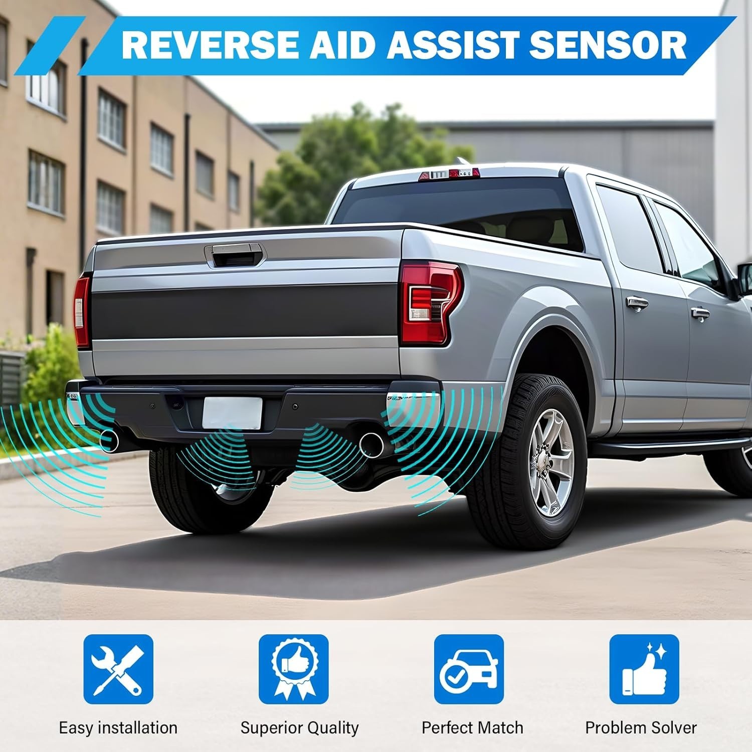 4X Backup & Reverse Sensor Kit, Rear Parking Assist Sensor Compatible with Ford