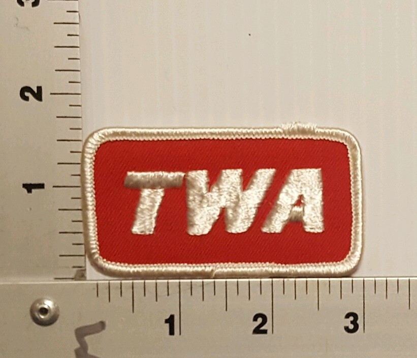 1980's TWA TRANS WORLD AIRLINES  VINTAGE EMBROIDERED PATCH
