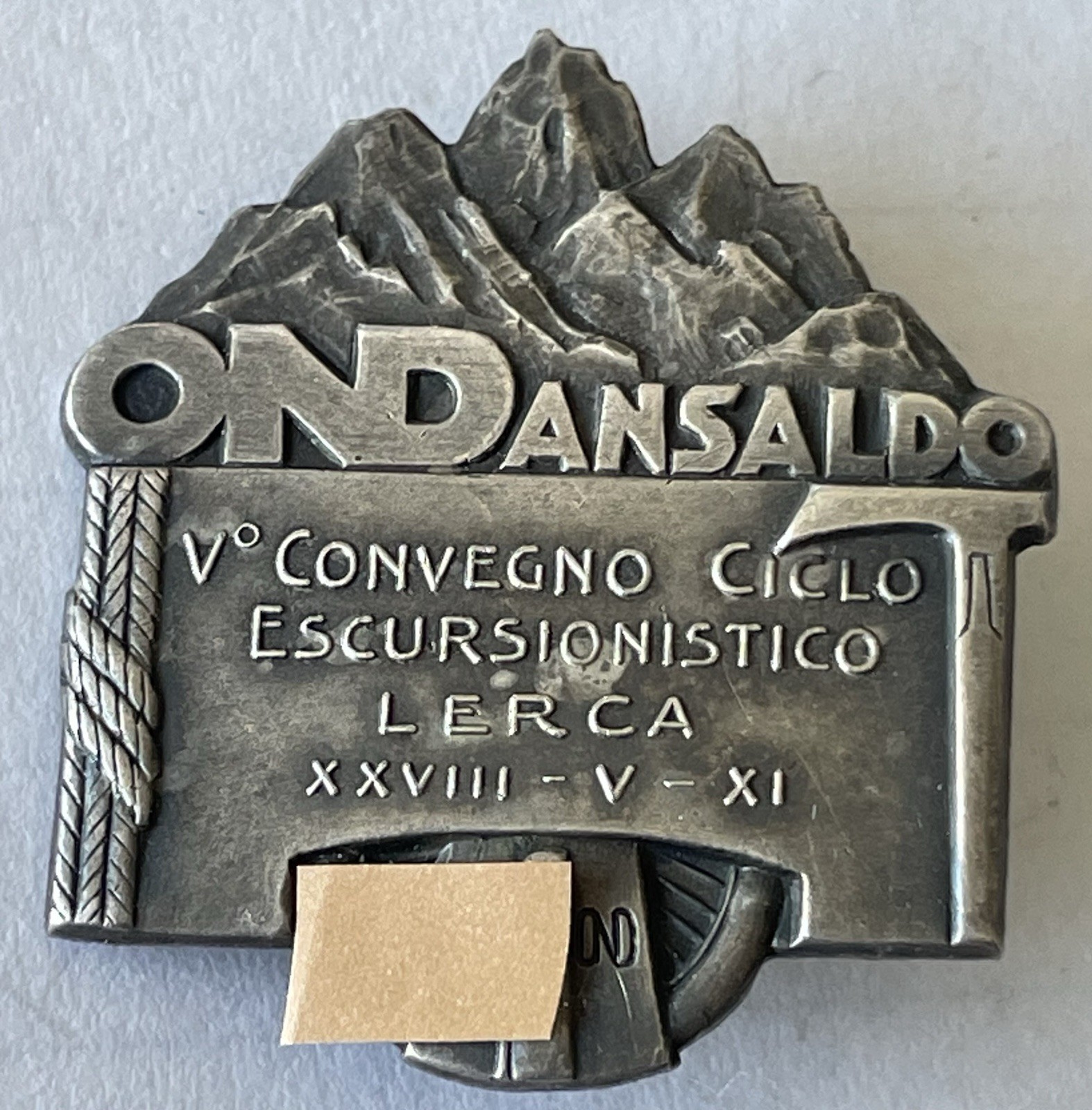 OND Ansaldo Conference Hiking Cycle Badge Lerca Cogoleto Genoa 1933
