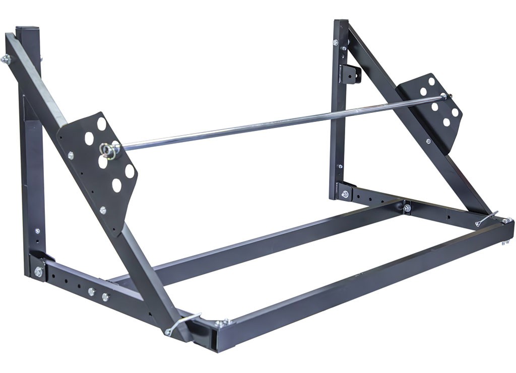Extreme Max 5001.6461 Wall-Mount Aluminum Fold-Up Tire Rack - 4', Black