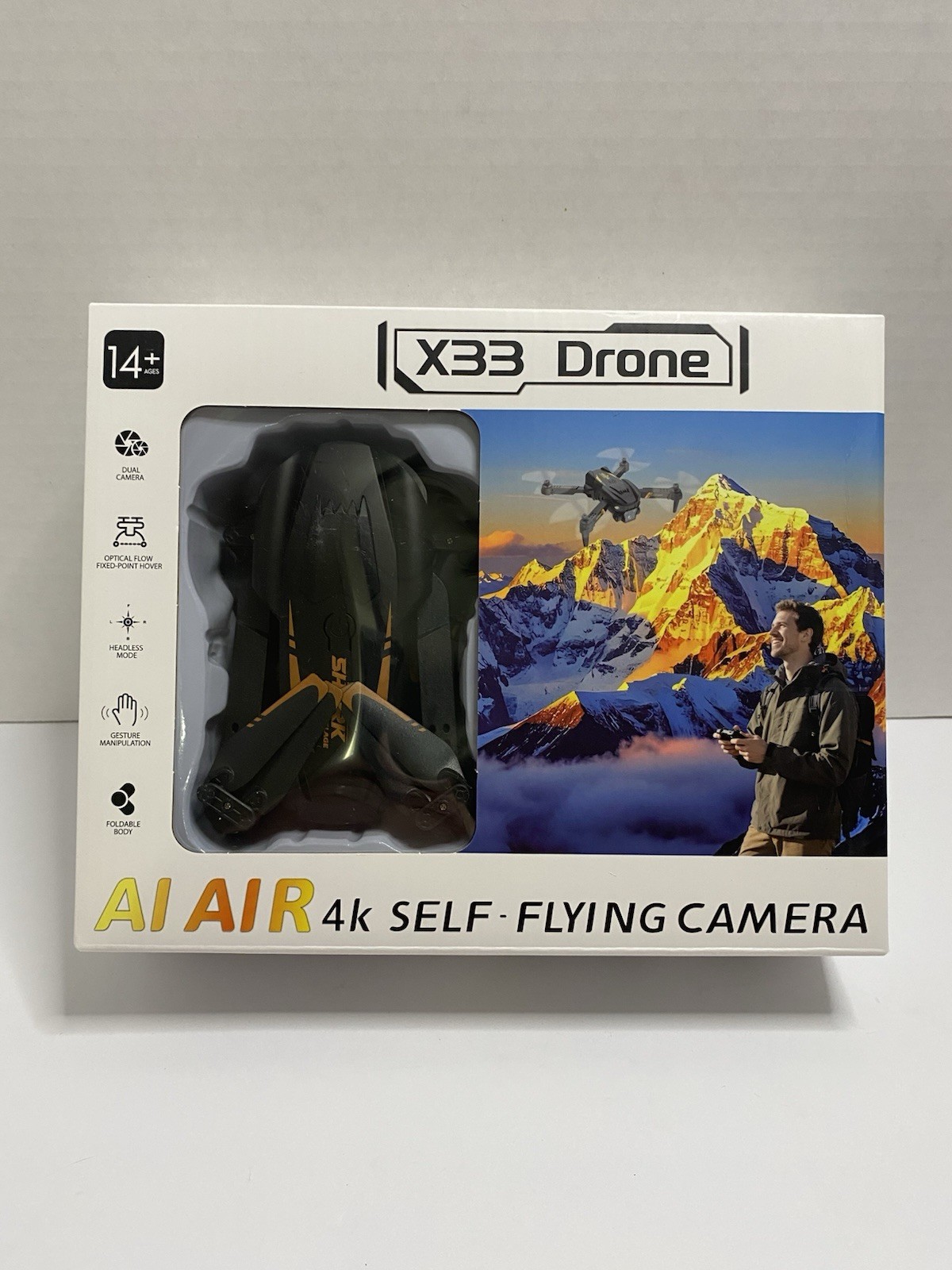 X33 AI AIR Foldable Quadcopter Drone with 4K Camera, Brand New