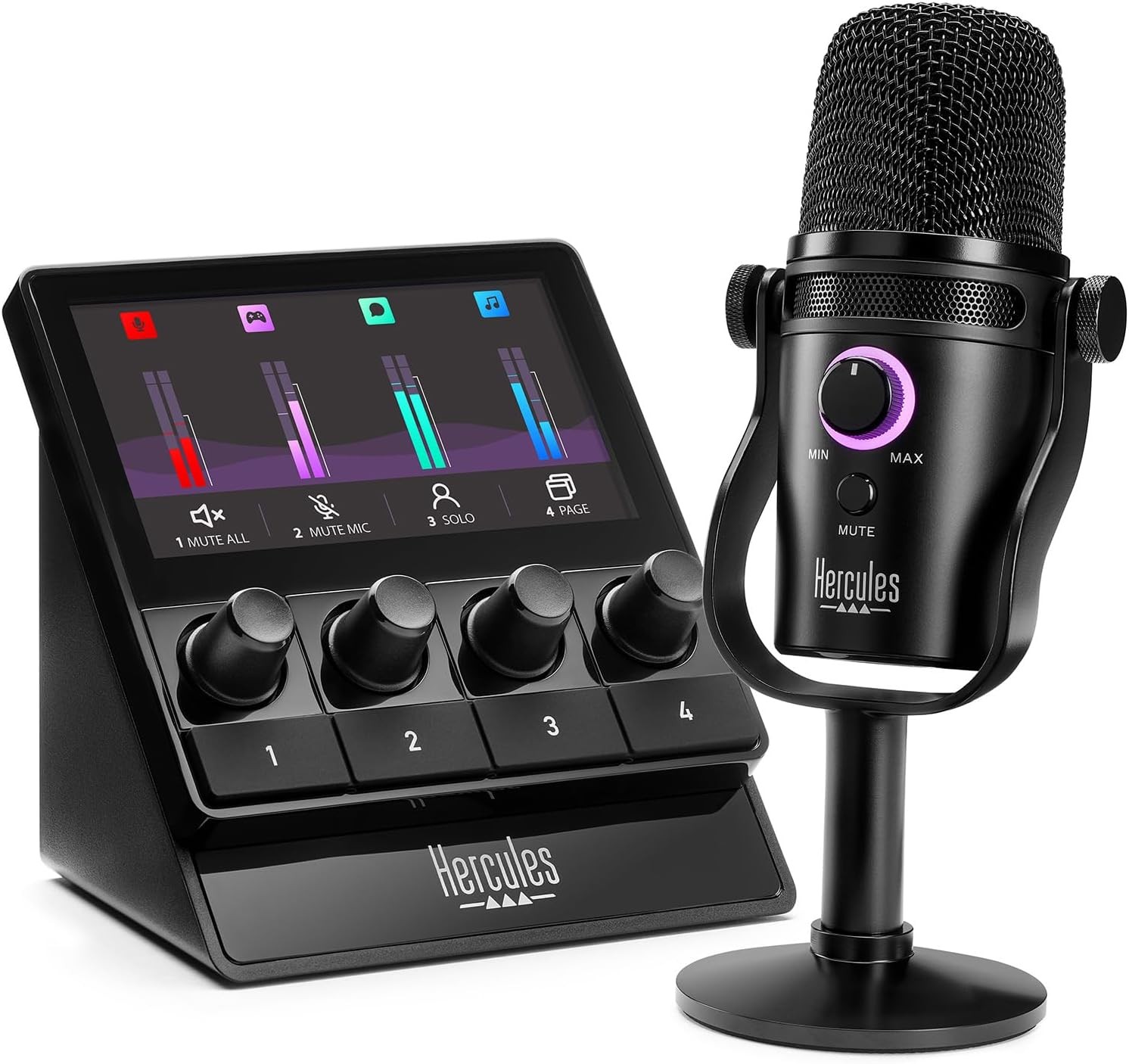 (NEW) Hercules Stream Starter Kit 100 & HUD-600 USB Microphone
