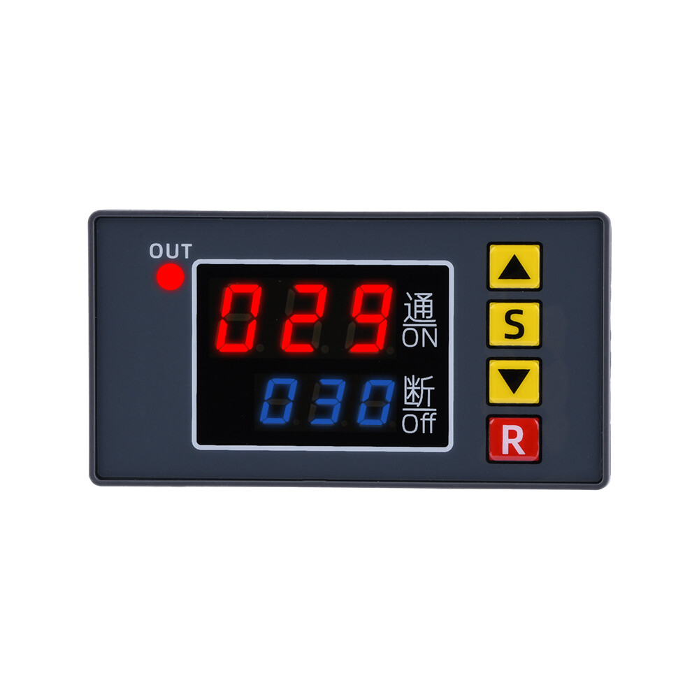 DC 12V Digital LED Dual Display Cycle Timing Delay Timer Relay Module 0-999 Hour