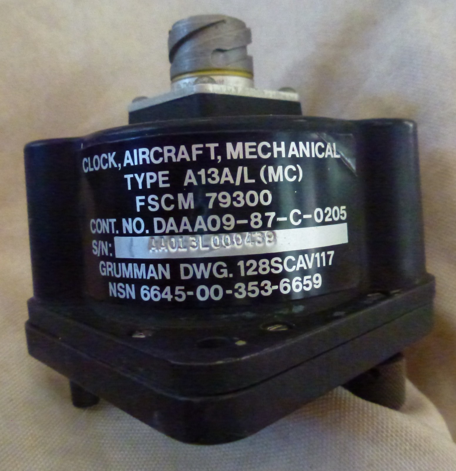 Clock, Aircraft, Mechanical Type A13A/L(MC) FSCM79300