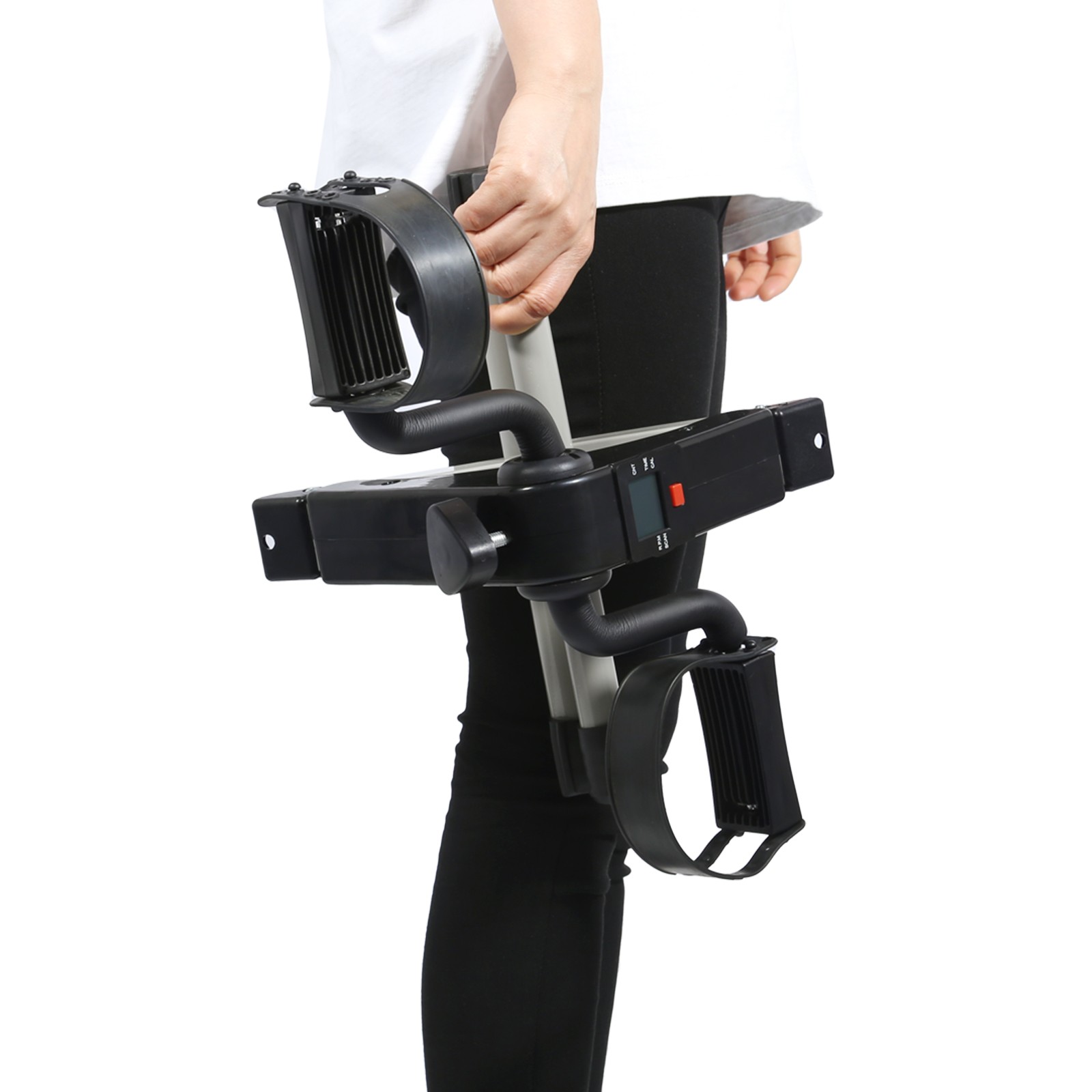 Himaly Foldable Pedal Exerciser Mini Arm Leg Exercise Bike w/ LCD Screen Display