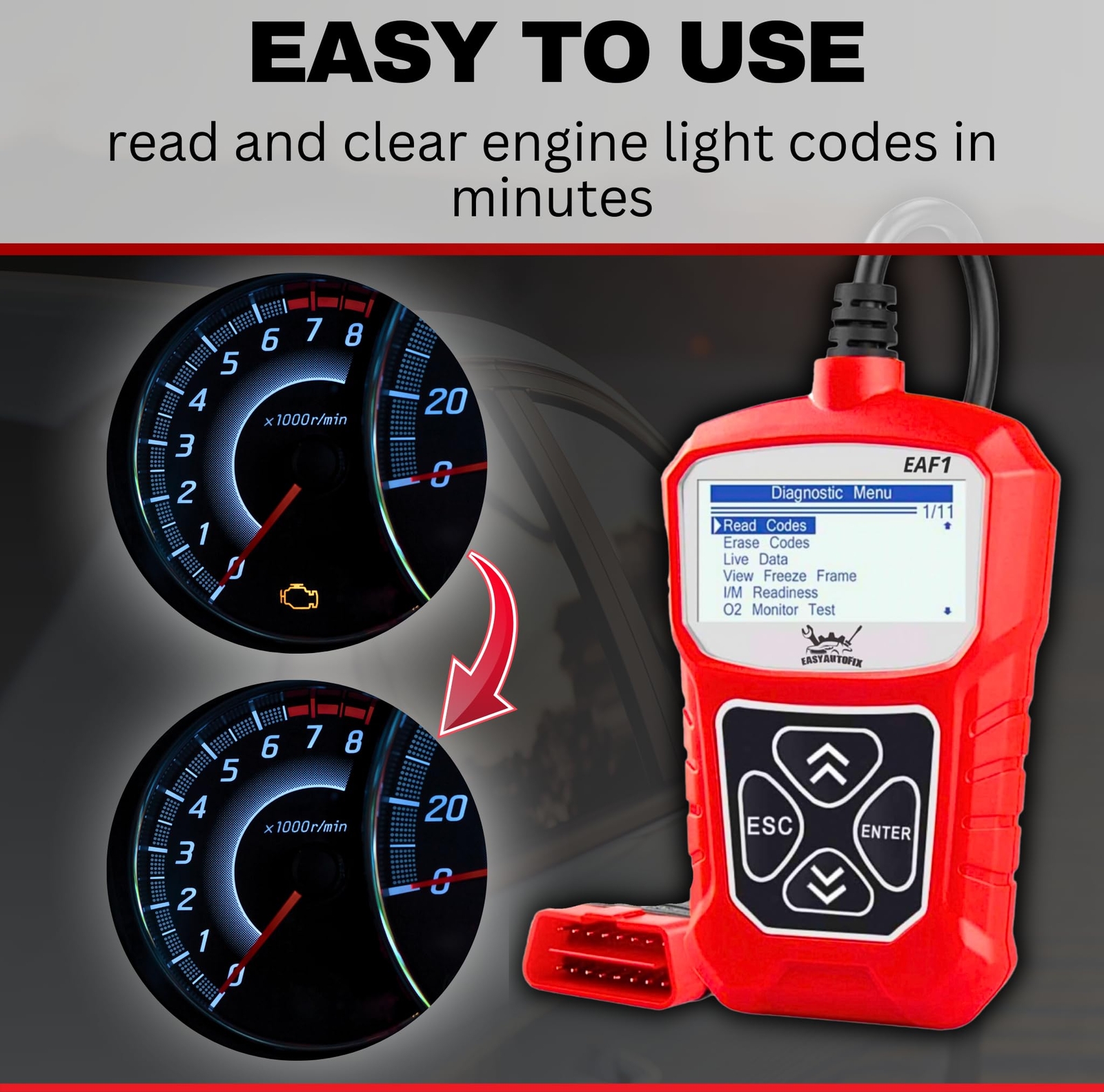 Eaf1 Obd2 Car Scanner Professional Automotive Diagnostic Tool Code Reader For En