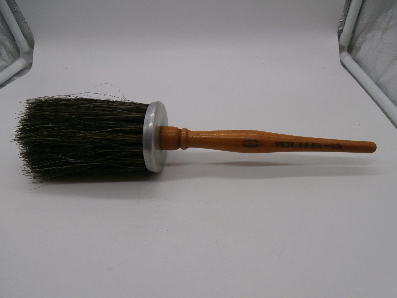 Antique "Hanlon and Goodman" paint  brush Wood Handle, Horse Hair Round -12"-NEW