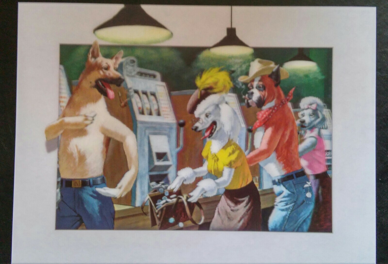 Dogs gambling lenticular print