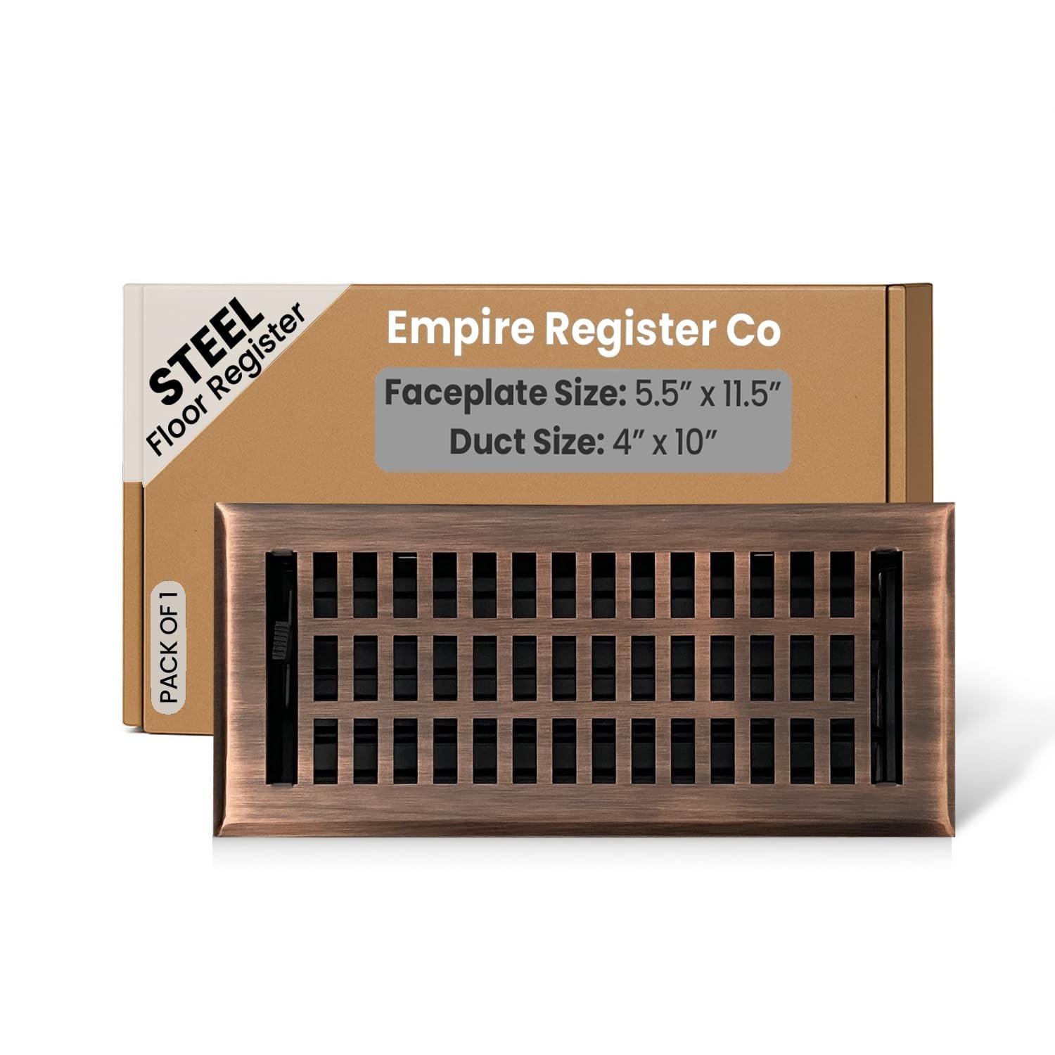 Empire Register Co, Vent Cover - 4x10 inch, Modern Contemporary Design, Antiq...