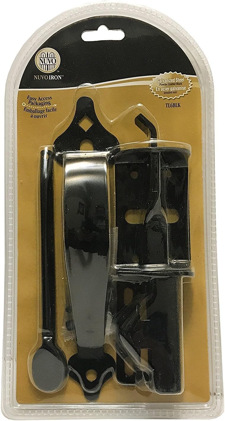 Nuvo Iron TL6BLK Black Galvanized Steel 6" Thumb Hardware Gate Latch
