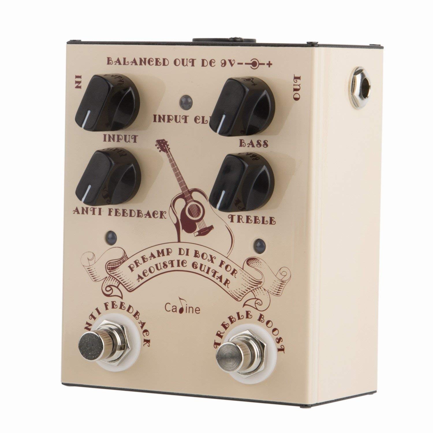 Caline Pedal Preamp DI Box for Acoustic Guitar Effects Pedal True Bypass with Al