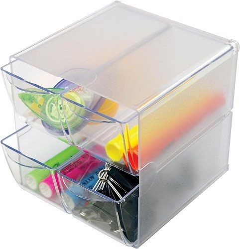 Deflecto 350301Cube with 4 Drawers Clear