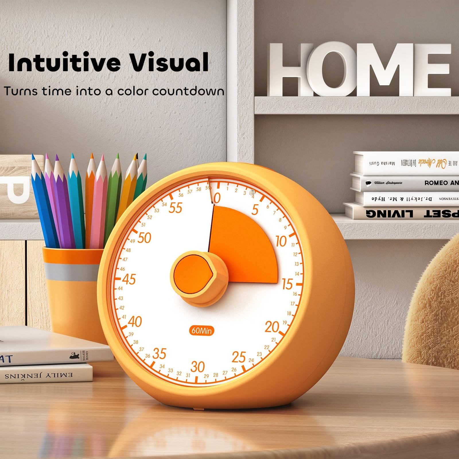 Visual Timer for Kids 60-Minute - Countdown Timer with Optional Alarm, Focus ...