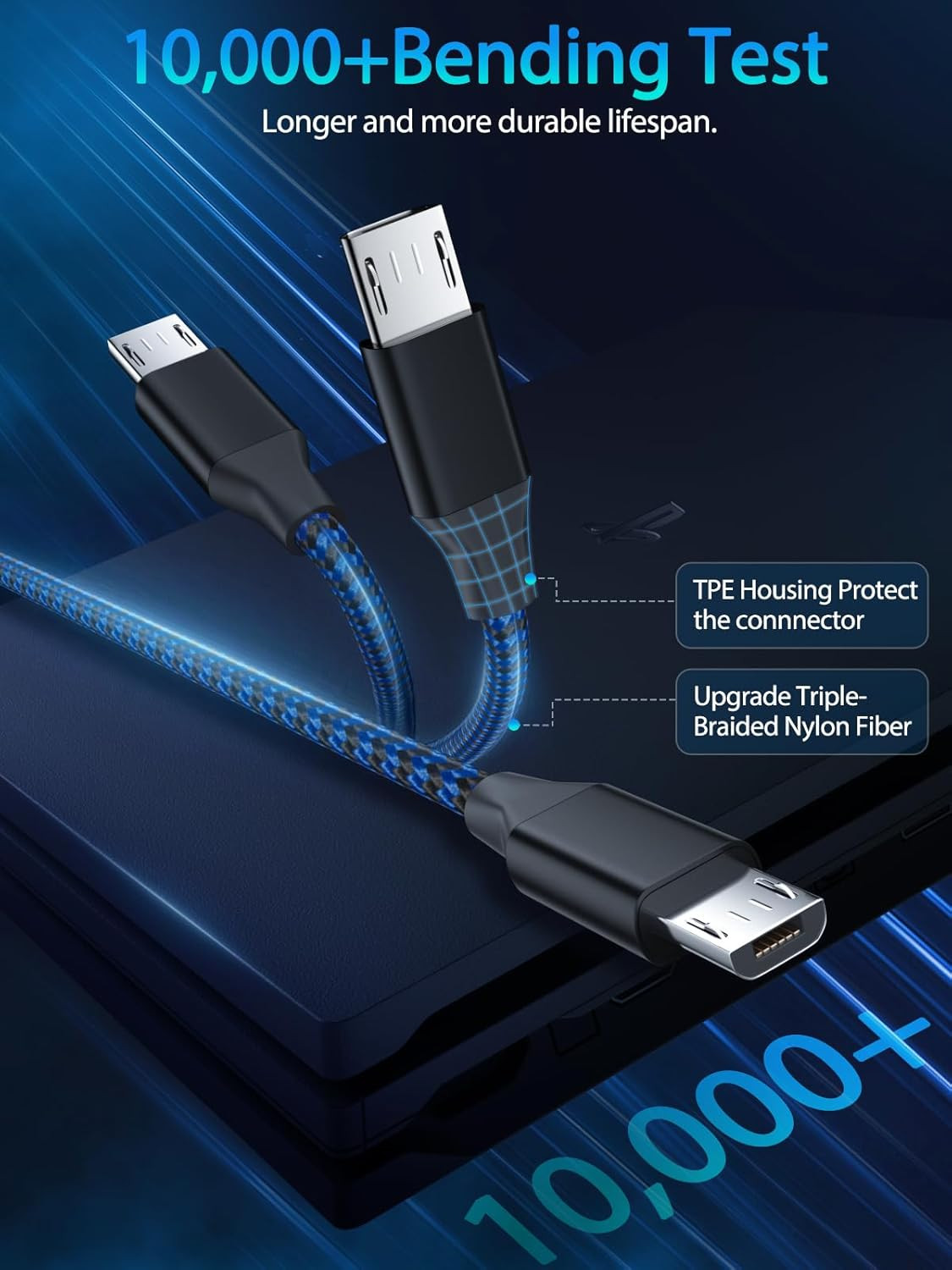 PS4 Controller Charger Cable for Xbox One Controller,Micro USB Cable PS4 Chargin