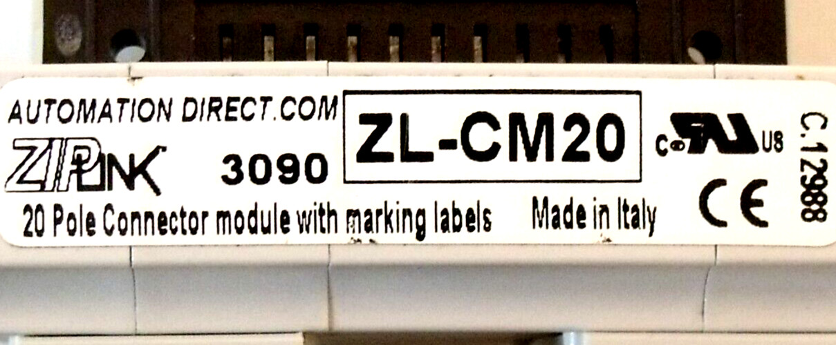 (2) NIB Zip Link / Automation Direct ZL-CM20 20 Pole Connector Modules