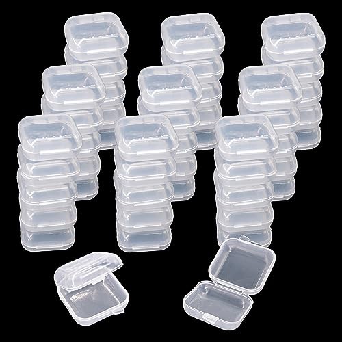 80 pcs Mini Plastic Jewelry Box Earring Storage Box Small Storage Clear