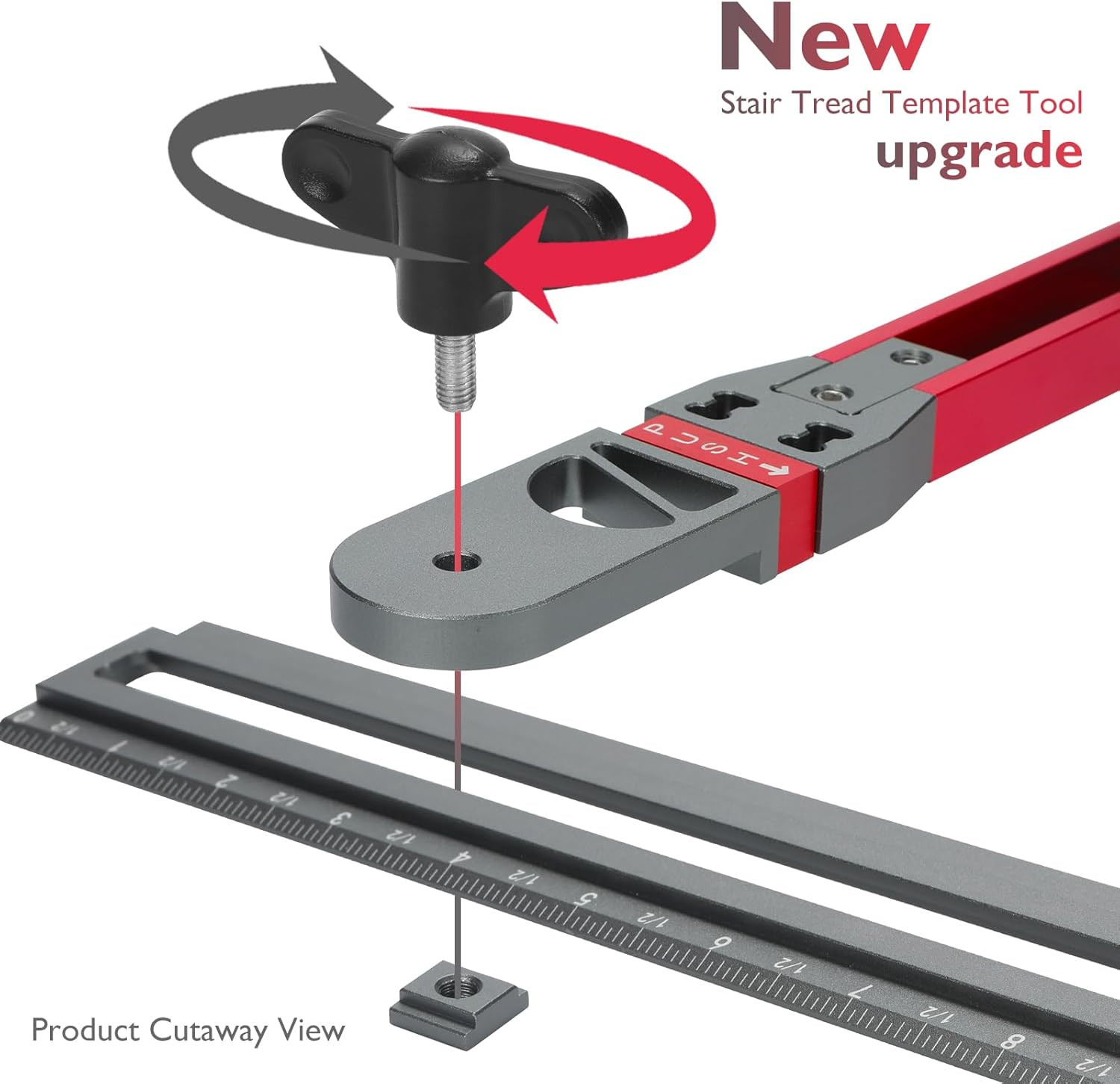 Stair Tread Template Tool – Adjustable Stair Measuring Tool for Treads and Riser