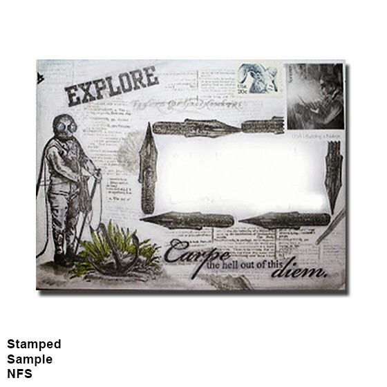 Mounted Rubber Stamp, DICTIONARY PAGE, Background Stamp, Collage, Mixed Media