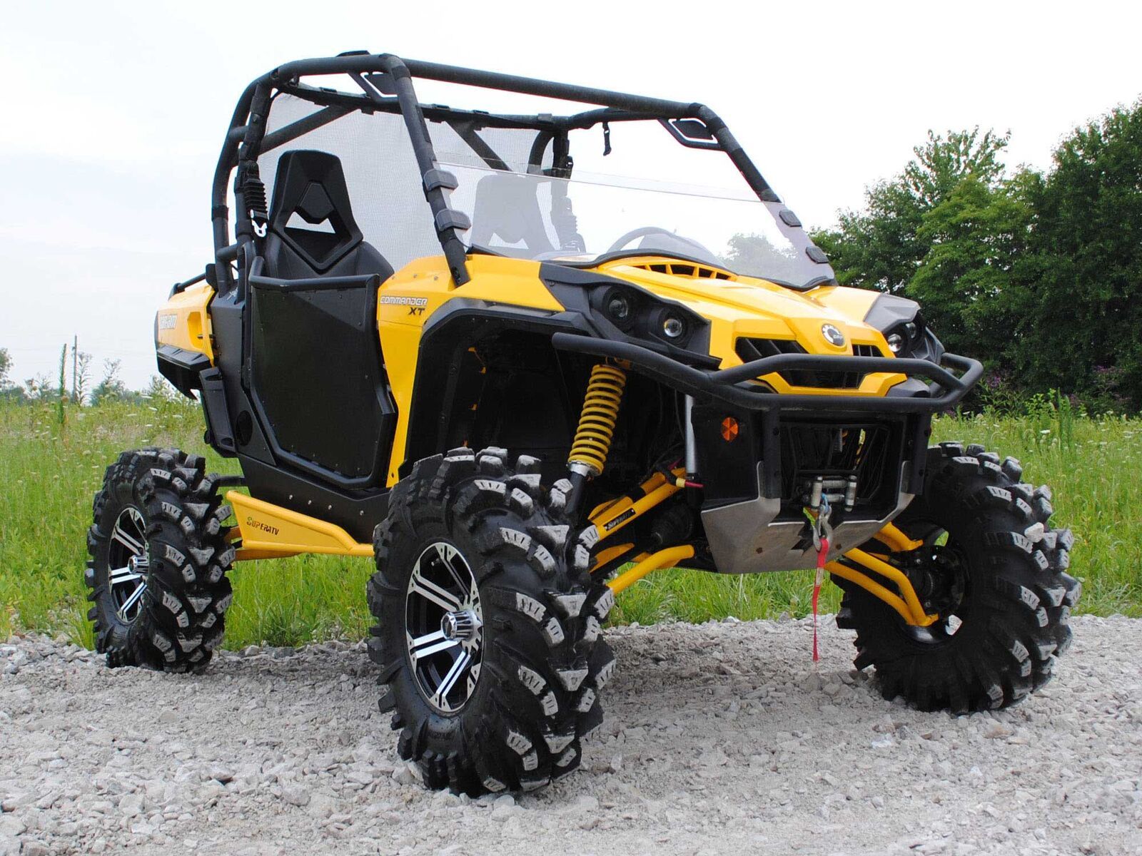 SuperATV Scratch Resistant Half Windshield for Can-Am Commander 800 / 1000 / Max