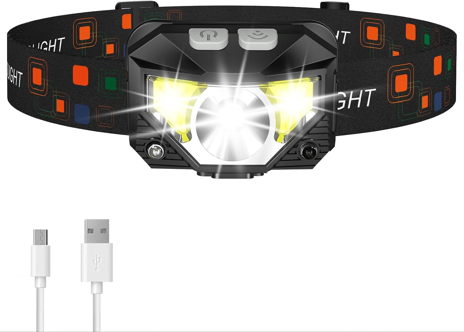 Headlamp Flashlight, Lumen Ultra-Light Bright LED Rechargeable Headlight