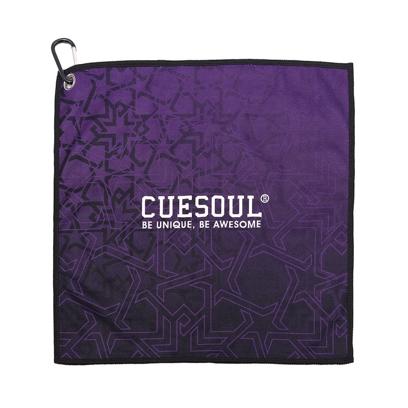 CUESOUL Dart Towel Microfiber Towel with Hanging Hook,Quick Dry-Purple Stars