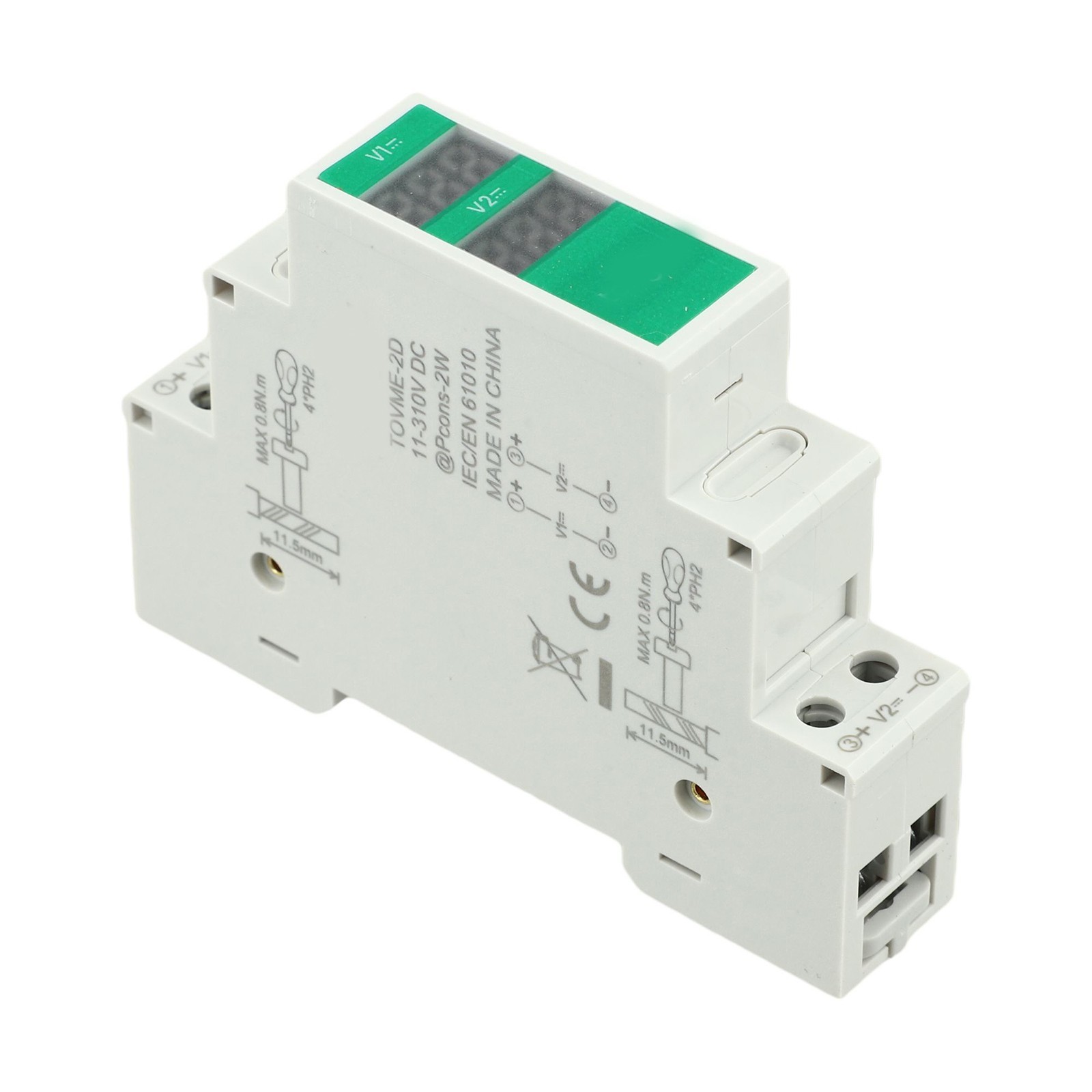 Digital Display Device for Measuring DC Voltages on For Din Rails Efficiently