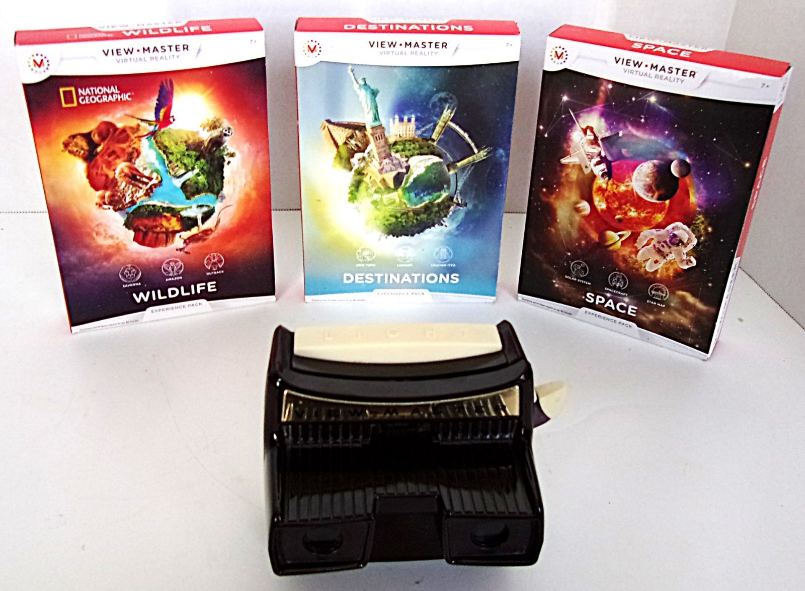 Vintage Lighted ViewMaster w/New Reels of Destinations, Space & Wildlife
