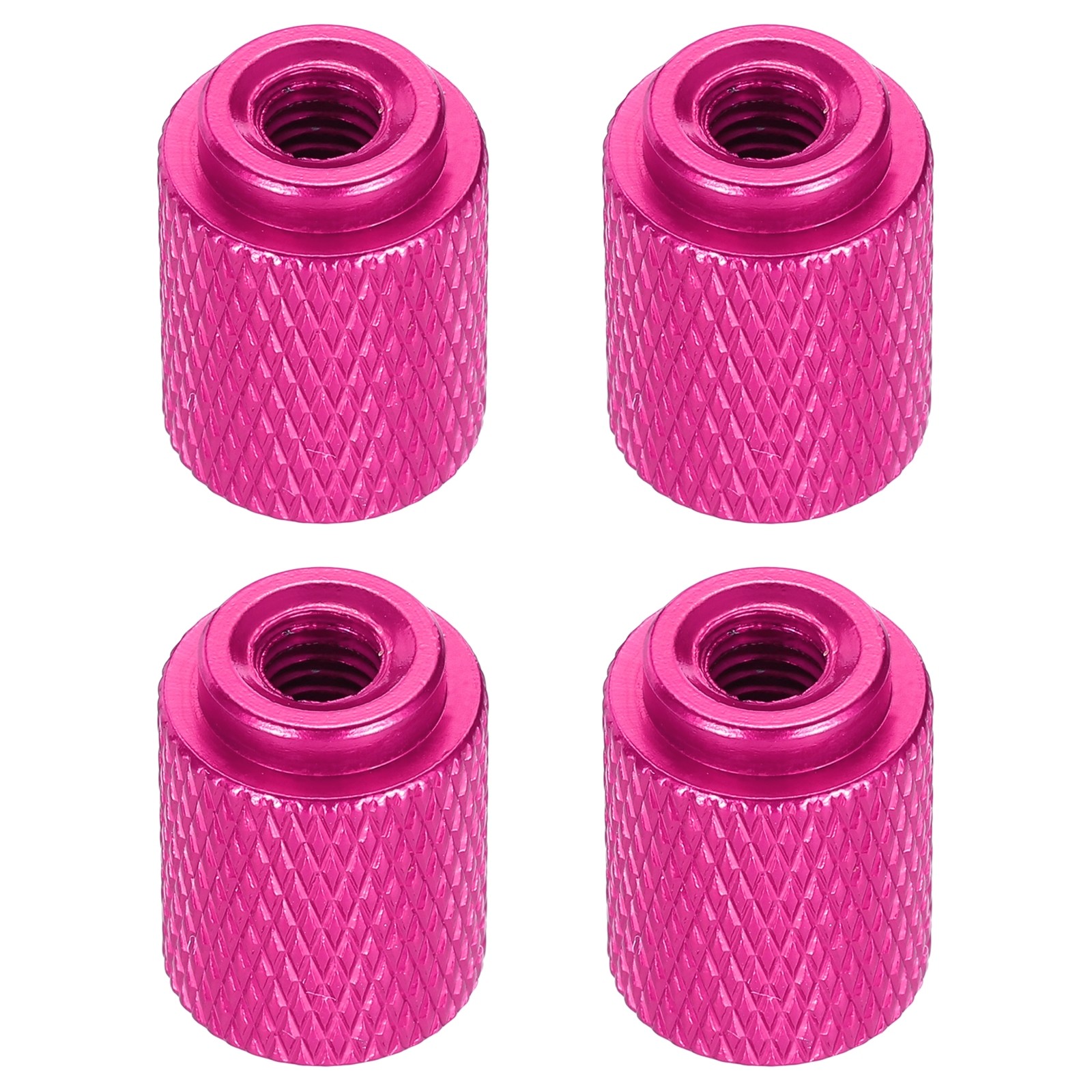 4pcs Knurled Thumb Nut, M5 12mm OD 16mm Height Aluminium Alloy Pink