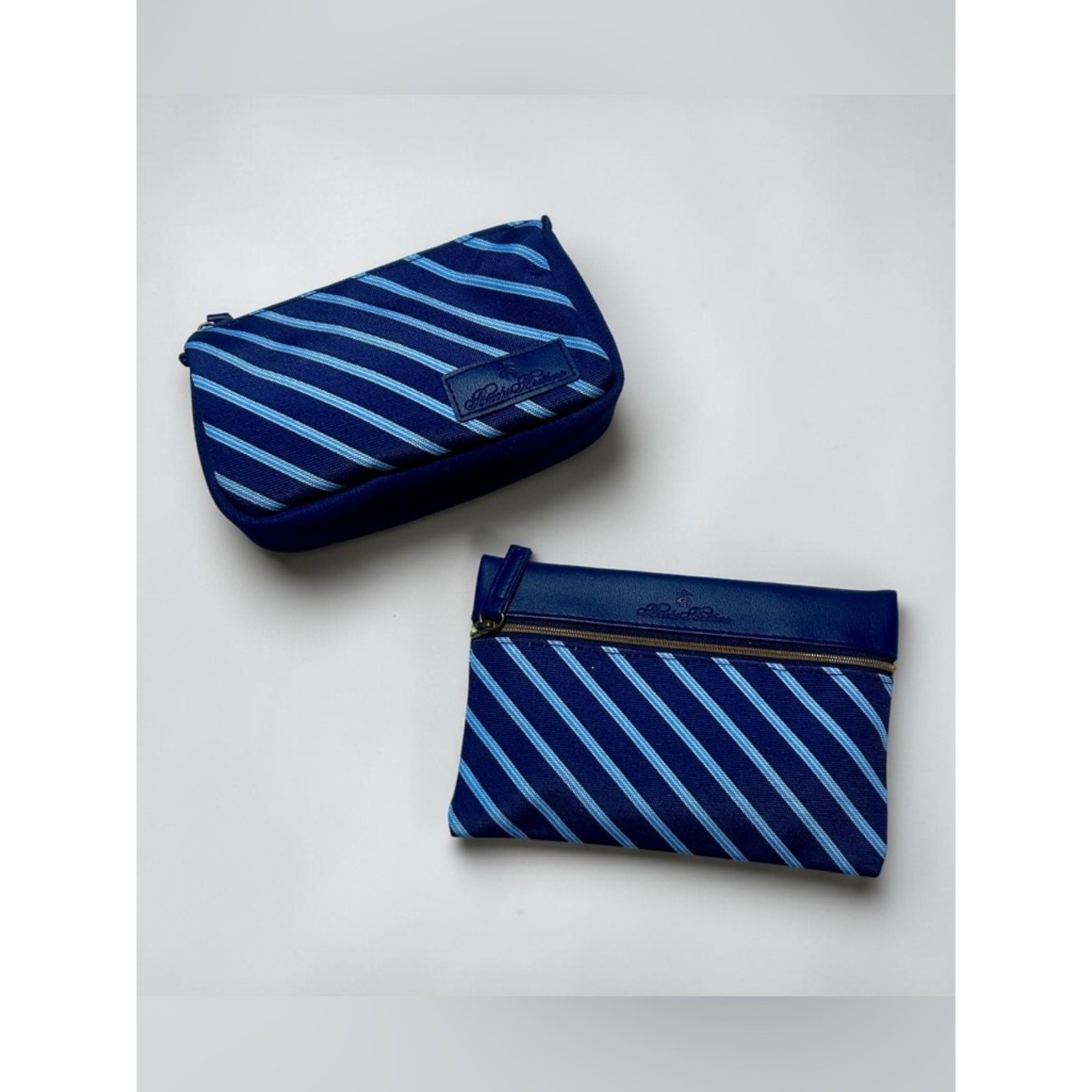Brooks Brothers United Airlines Amenity Travel Kit Set Blue Preppy Stripe Bags
