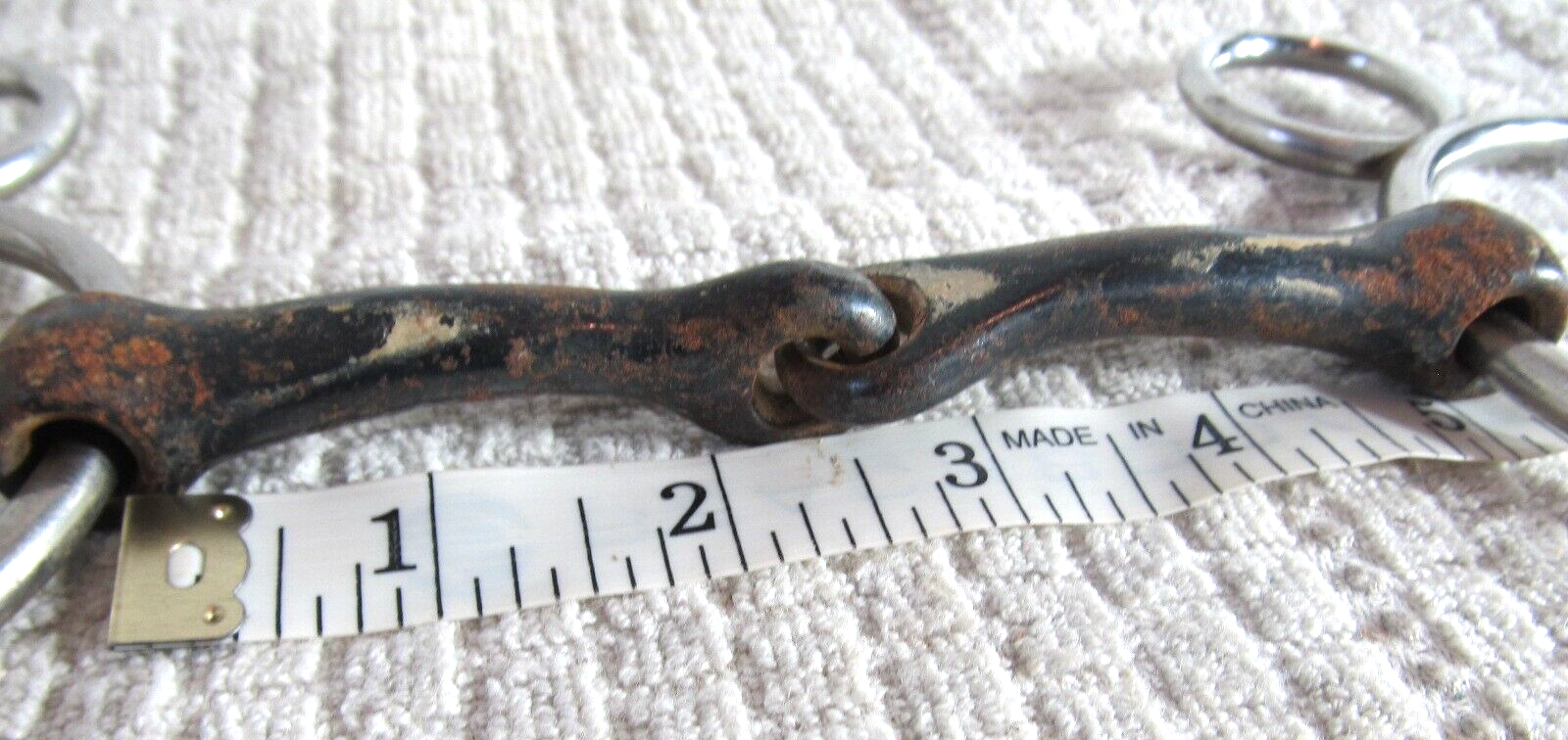 Vintage Sweet Iron Snaffle Gag Bit 4 3/4 in to 5 In Sweet Iron Mouth Horse
