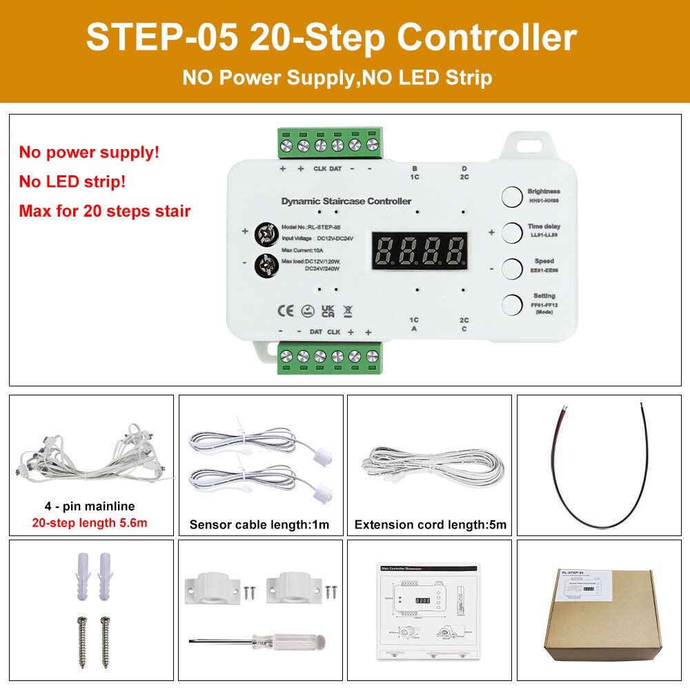 Stair lighting LED motion detector stairs steps PIR transformer sensor strips