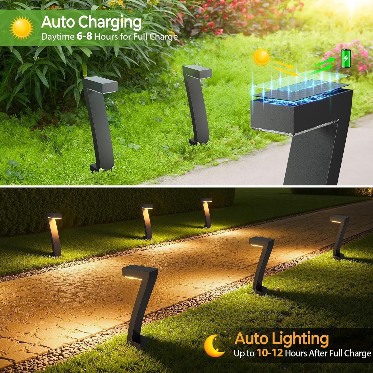 8pcs Solar Light Outdoor Pathway light LED Walkway Ground Garden Path Waterproof