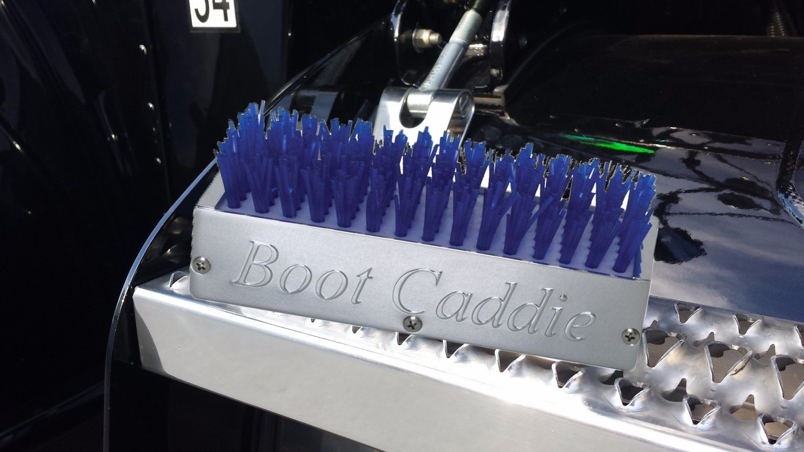 Boot Brush Caddie BLUE brush chrome for Peterbilt Kenworth Freightliner Ford